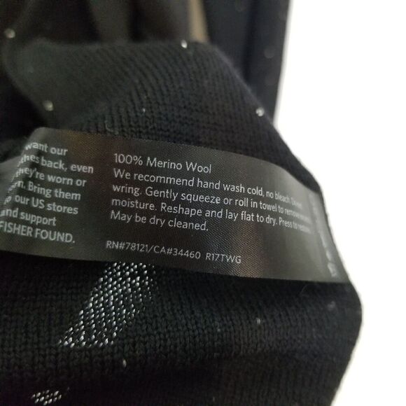 Eileen Fisher 100% Merino Wool Sparkle Open Front Cardigan Sz L Black Lagenlook - Picture 8 of 8